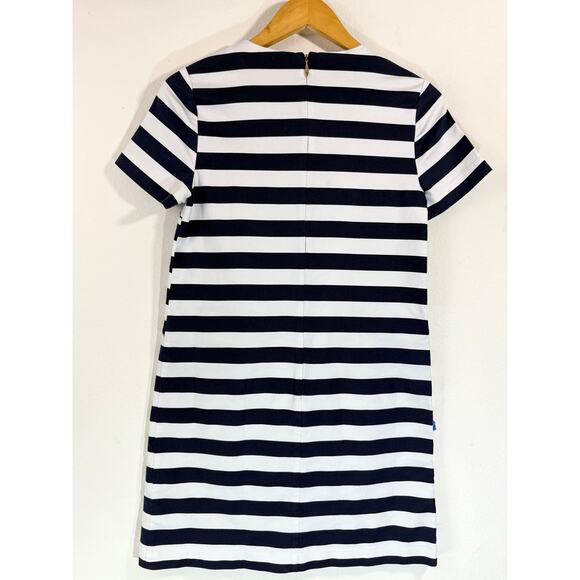 NWT Draper James Nassau Stripe Shift Dress Navy/White Pocket Size 4 DR0270 - Picture 6 of 10